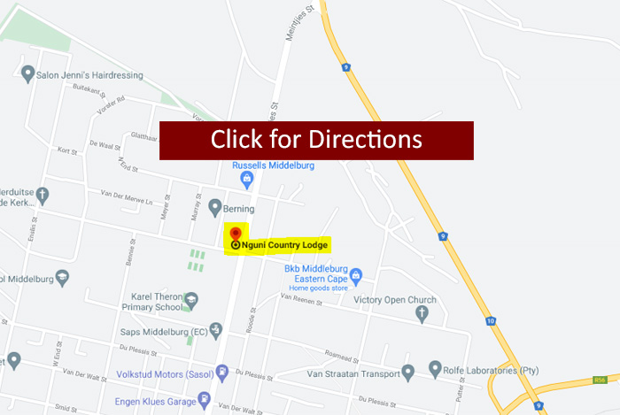 Map and directions to Nguni Country Lodge, Middelburg EC
